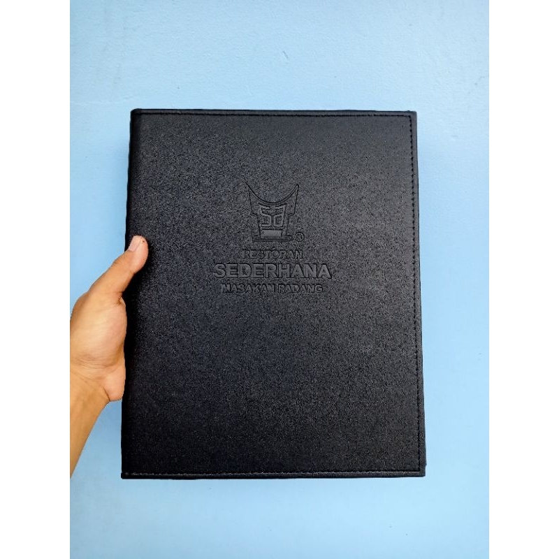 

costume buku menu resto cafe hotel costume logo embos a4