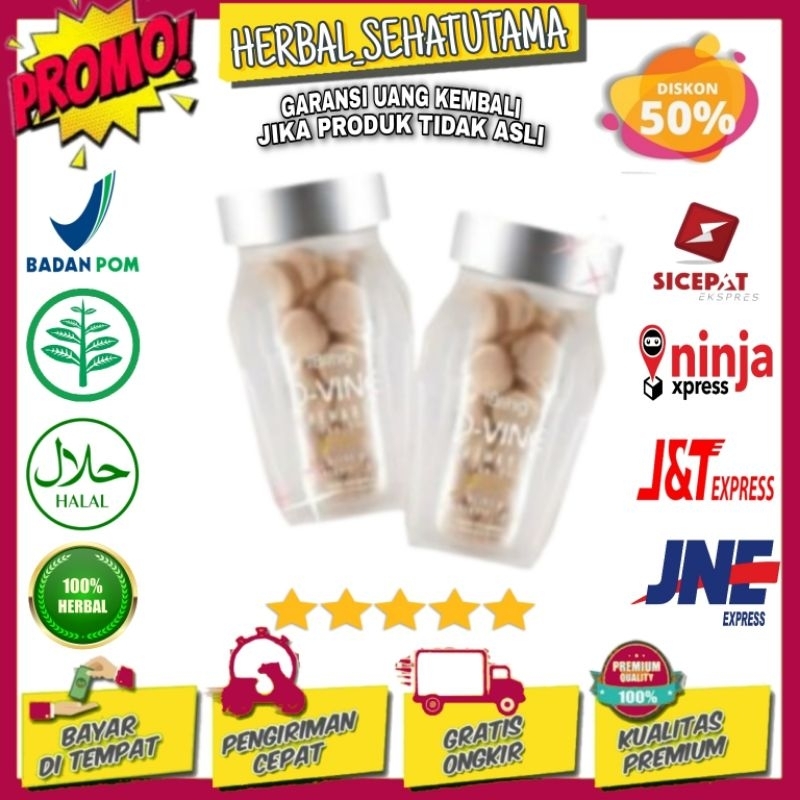 D VINE COLLAGEN ISI 30 BUTIR ORIGINAL CANDY DVINE COLLAGEN Pemutih Kulit Badan, D-VINE COLLAGEN ORIG