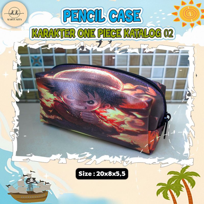 

Kotak Pensil Tahan Percikan, Tempat Pensil Motif Karakter One Piece Kode 02