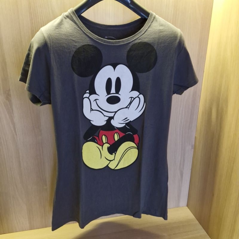 Kaos Mickey Disney Grey Tshirt Vintage Tee Second T-shirt