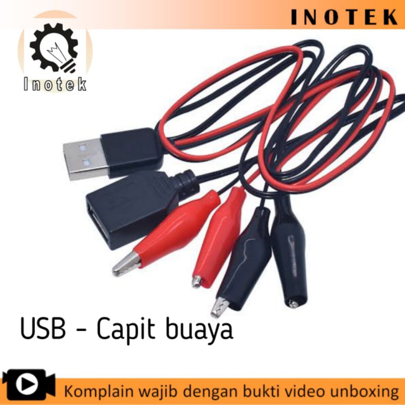 Kabel USB Capit Buaya - Klem Buaya-USB Power Supply Multi Tester