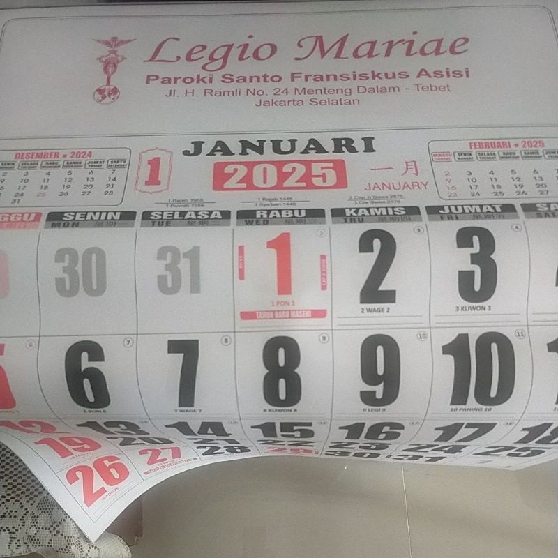 

Kalender Legio Maria St Fransiskus Asisi Tebet 2025 (untuk donasi)