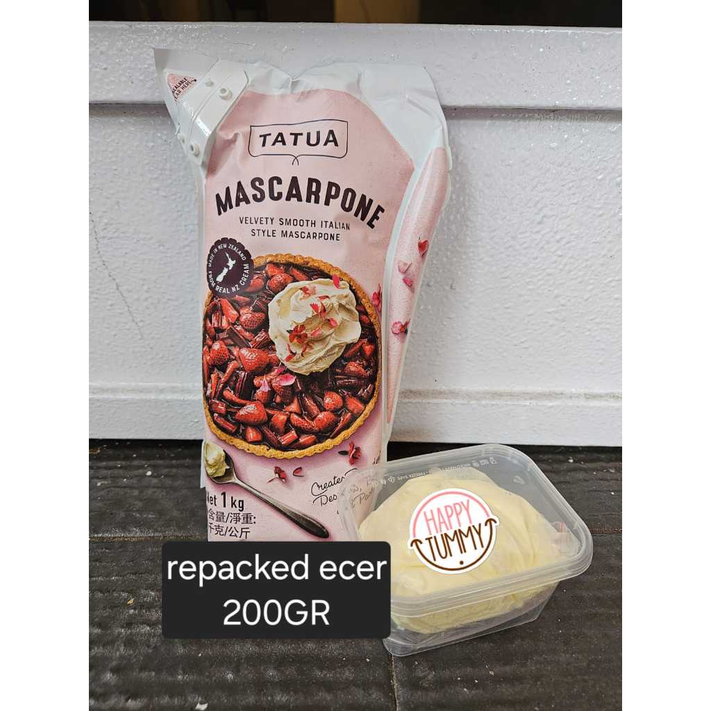 

ECER tatua mascarpone cheese 200gr repacked keju tiramisu