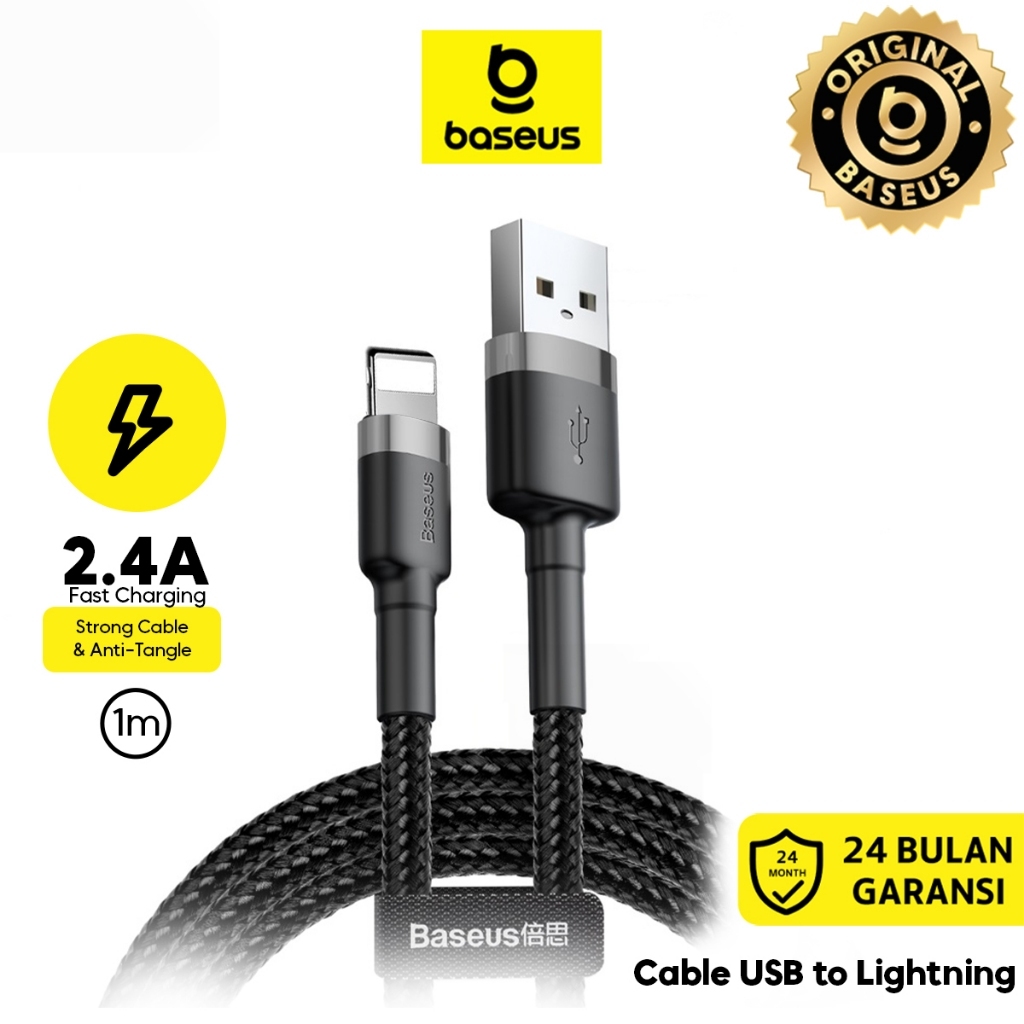 Baseus Cafule Cable USB For iPhone Kabel Data Lighting 1M/2M Fast Charging