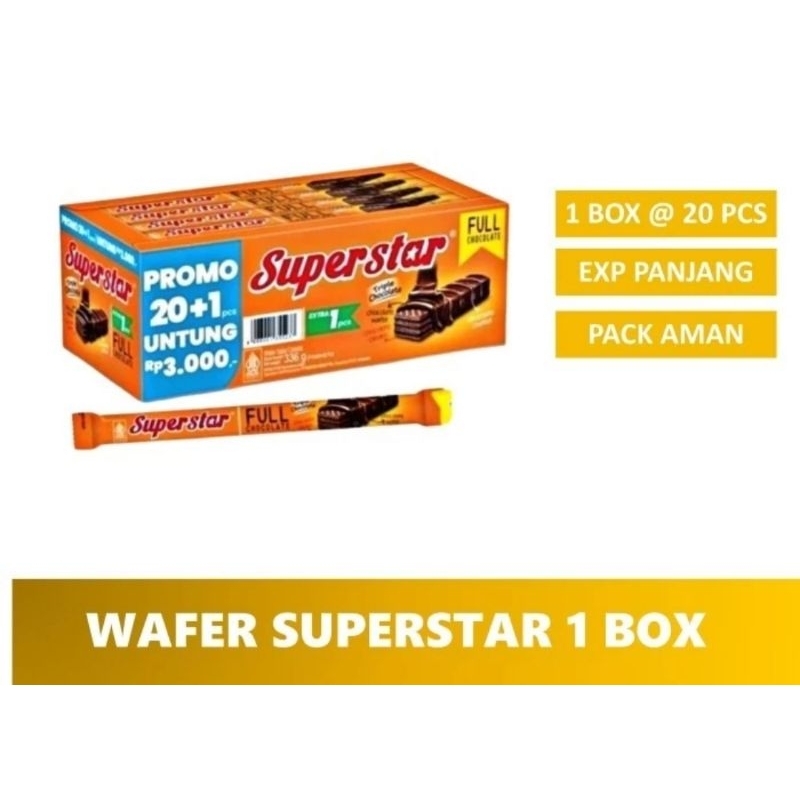 

Superstar Wafer Triple Coklat 1 Box Isi 20 pcs