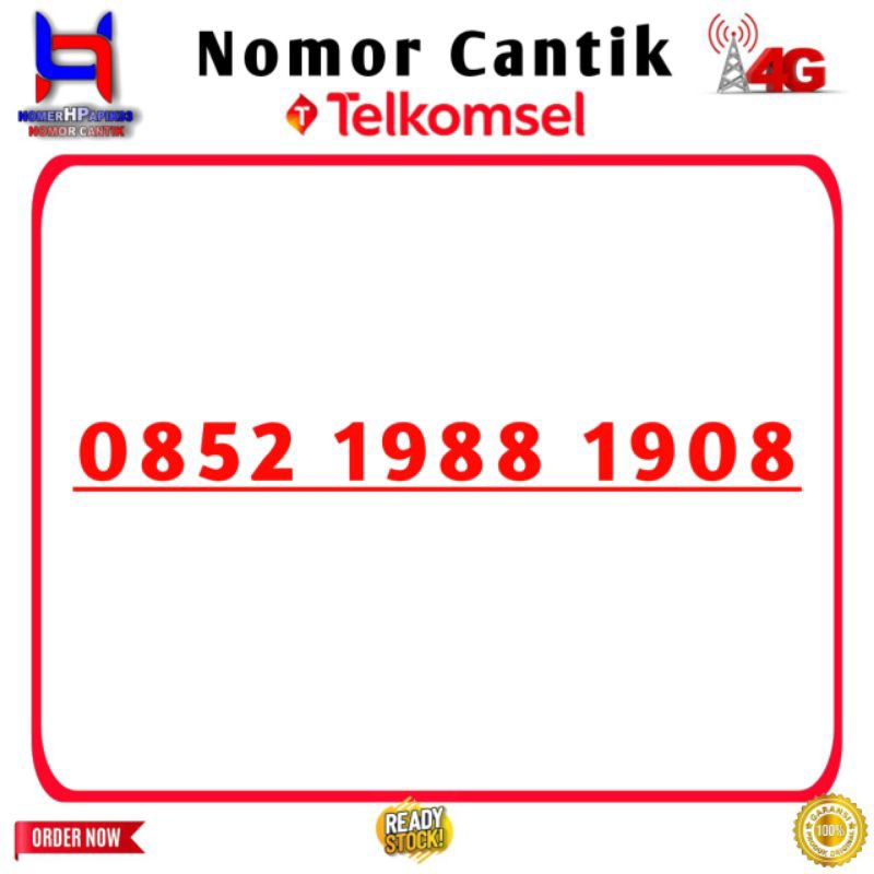 Nomor Cantik Telkomsel Kartu Perdana Telkomsel 1988 1908