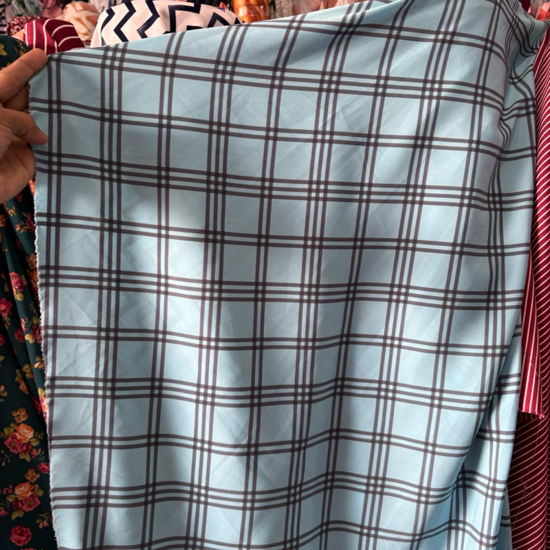 kain wolpeach motif kotak - kain motif kotak - kain bahan motif  - kain bahan gamis  - kain Wolfis m