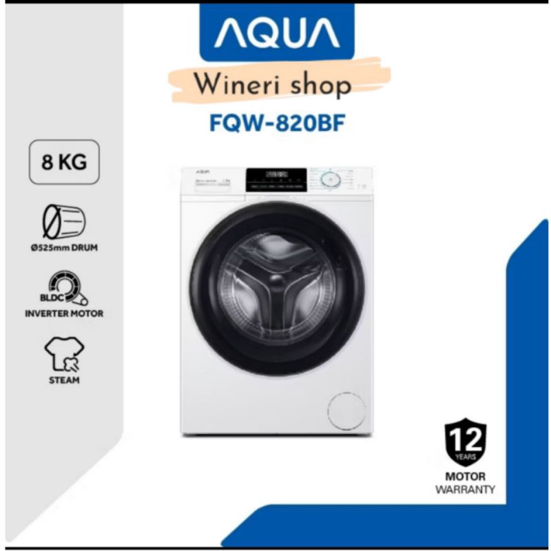 Mesin cuci AQUA Front loading 8kg / Mesin cuci AQUA FQW - 820BF
