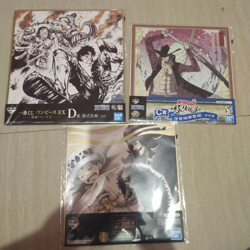 One Piece Shikishi Luffy Crocodile Law Corazon Mihawk