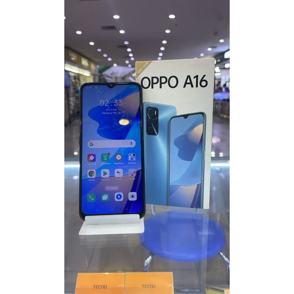 OPPO A16 3/32GB SECOND SEKEN BEKAS RAM 3 INTERNAL 32