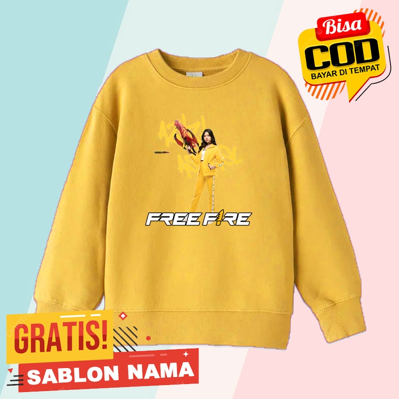 JAKET SWEATER ANAK MOTIF MEMBER ZEE AZIZI JKT48 X FREEFIRE