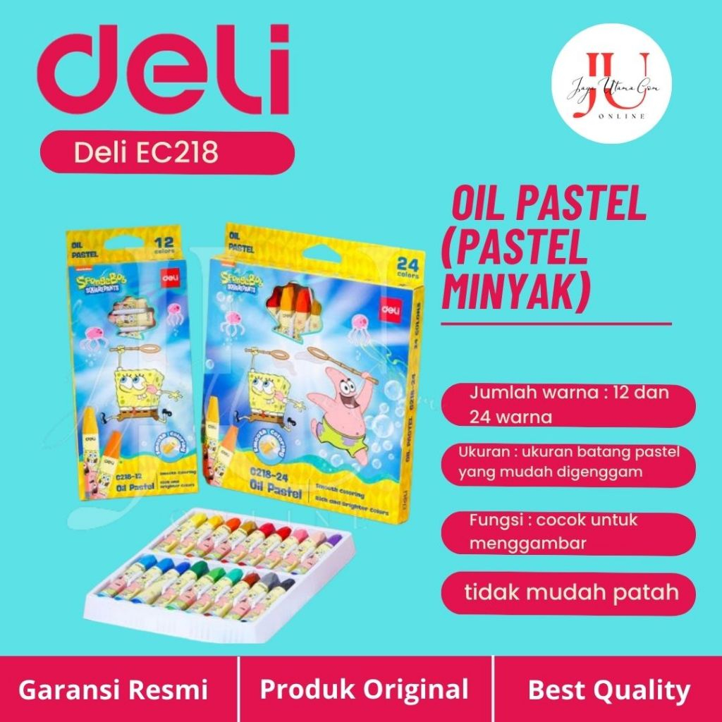 

EC218 Deli Oil Pastel Warna Isi 12 Dan 24 Original