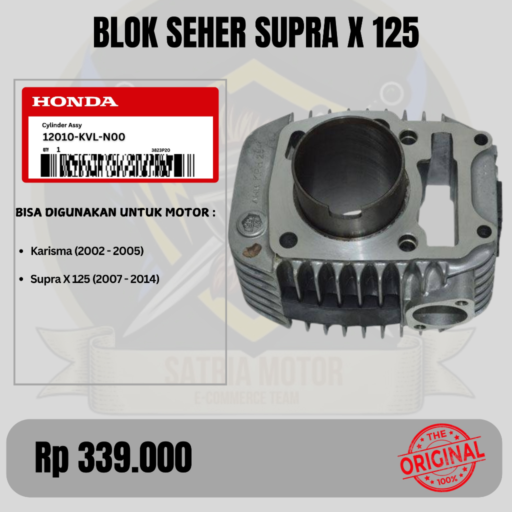 BLOK SEHER - Cylinder Assy – Supra X 125 & Kharisma - ORIGINAL AHM