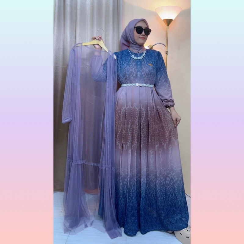 OUTFITBYMETA AMANDA dress ceruti babydoll printing mix tile halus free belt