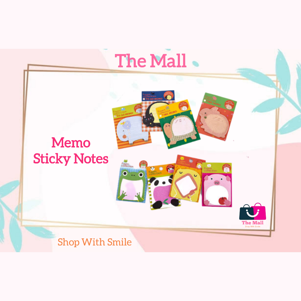 

(The Mall) Sticky Notes Motif HewanTempelan Kertas Catatan Memo Note Karakter Animal Mini Book Karakter Binatang Lucu