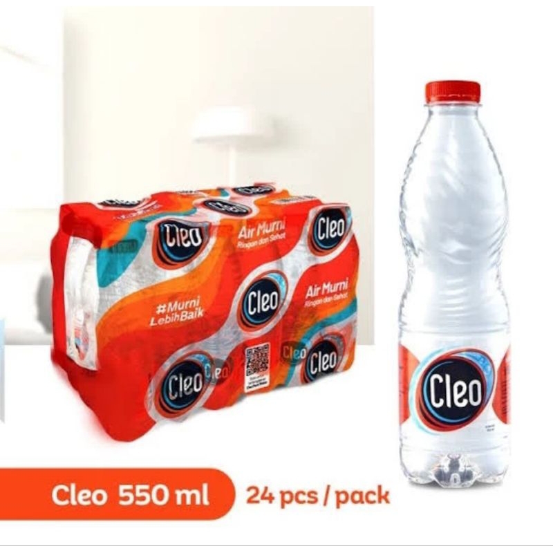 

Cleo botol pack 550 ml x24 botol air mineral