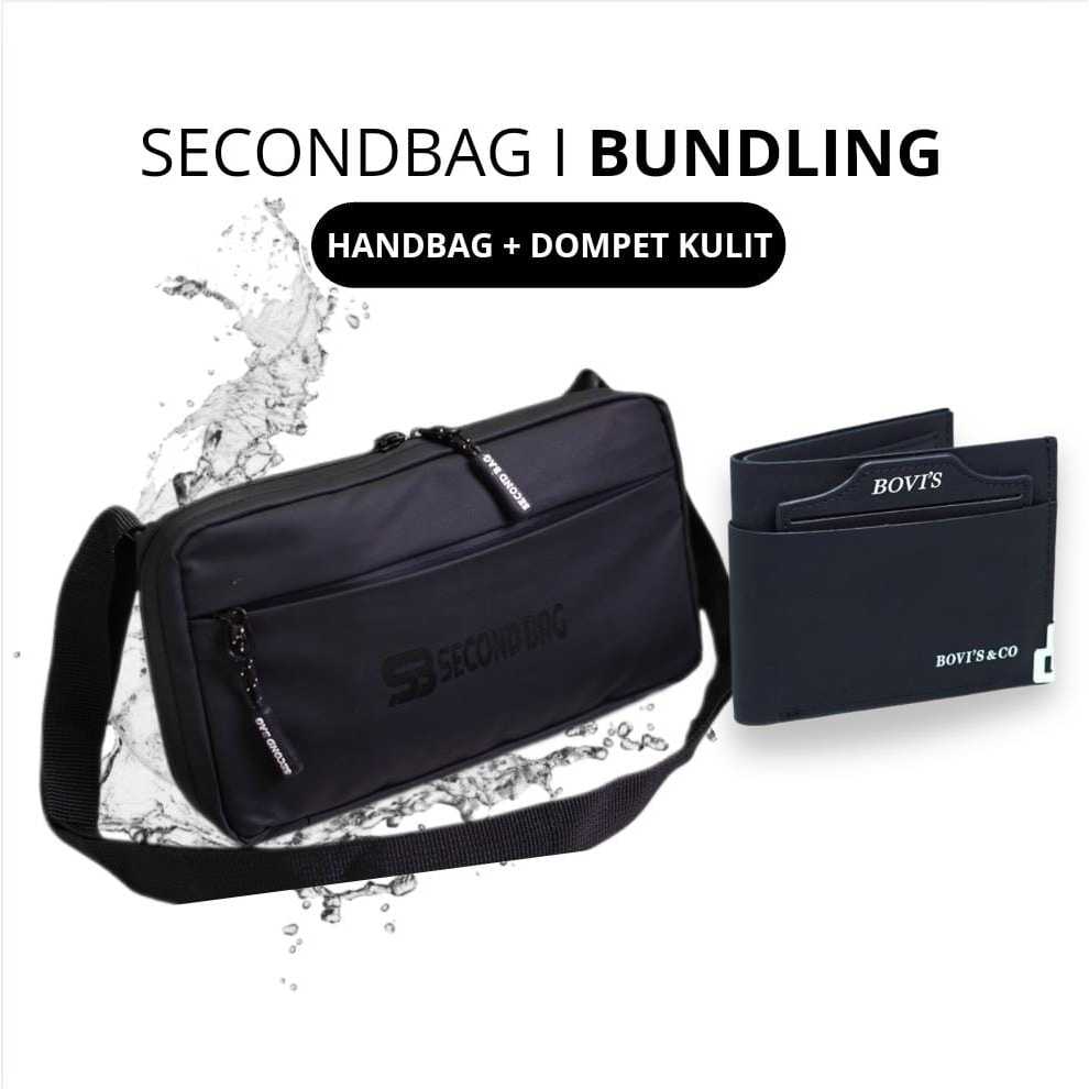 SecondBag - Handbag Morgan Tas Tangan pria Waterproof FREE Dompet Kulit Premium
