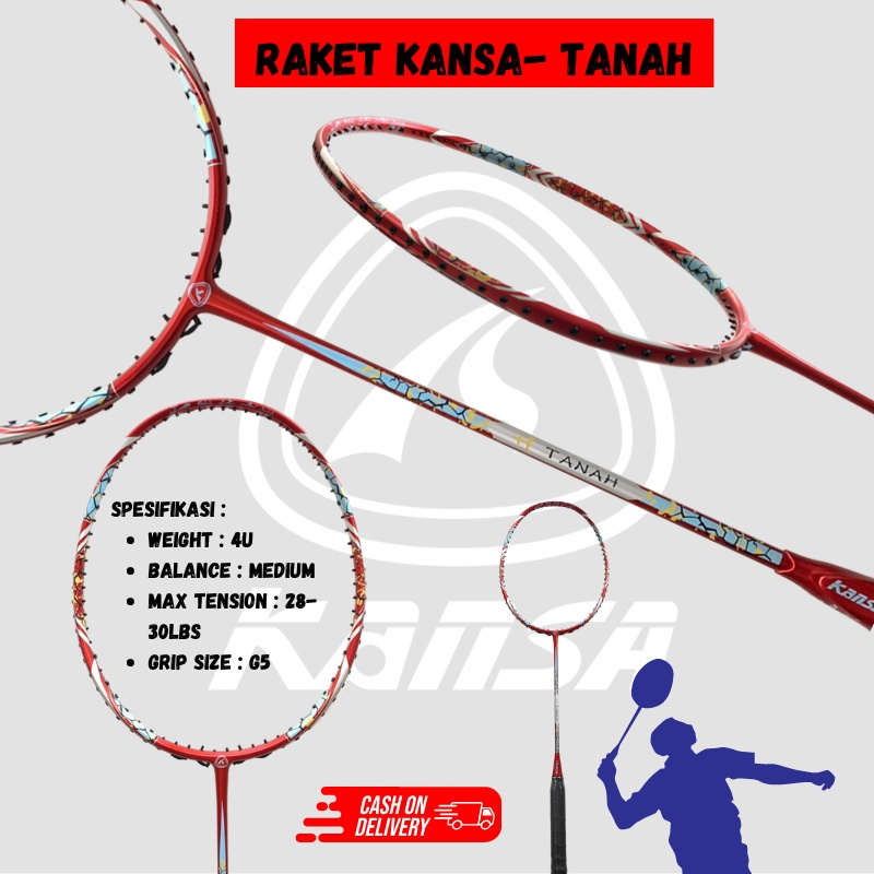 Raket Badminton Bulu tangkis  KANSA Original Angin/Api/Tanah/Air/Kayu
