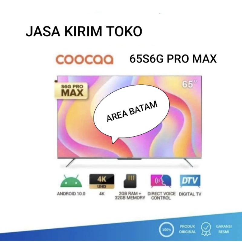 COOCAA Android Digital TV 65 Inch 65S6G PRO MAX 4K Google TV -Far Field Voice Control 65S6GPRO
