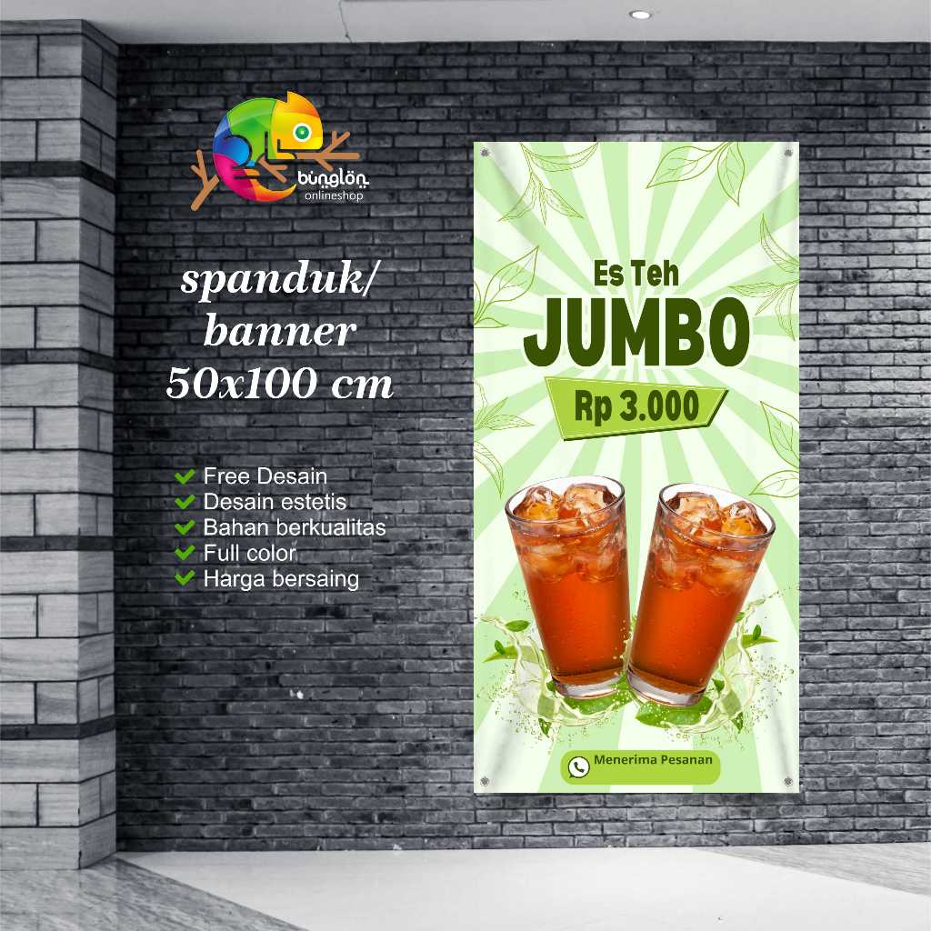 Cetak Spanduk Banner Es Teh Jumbo Harga 3000