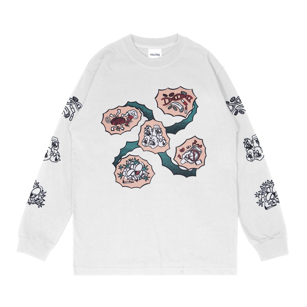 Heuvel Tribe Longsleeve Reiji White Kaos Panjang TSH 2411.1307