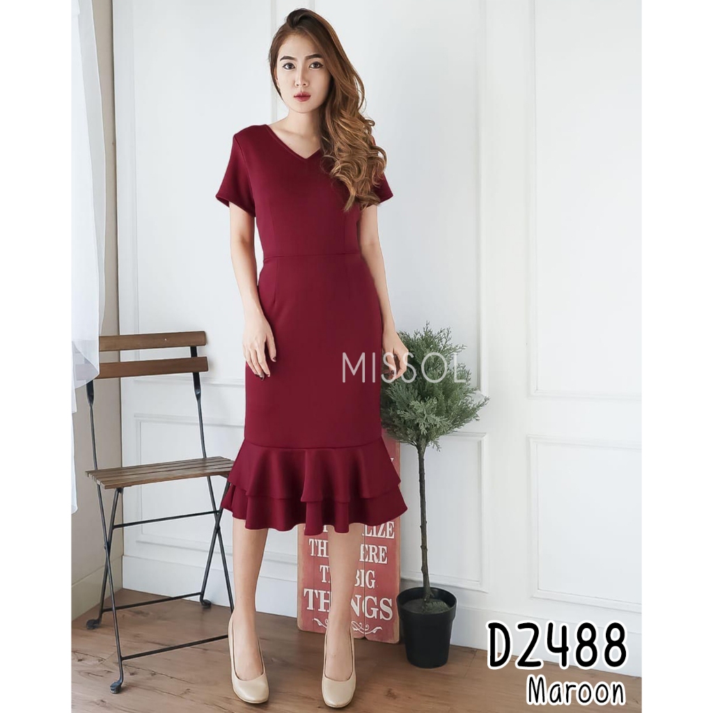 MISSOL Dress mermaid party scuba bodycon polos han so hee presenter tvone D2488 2488