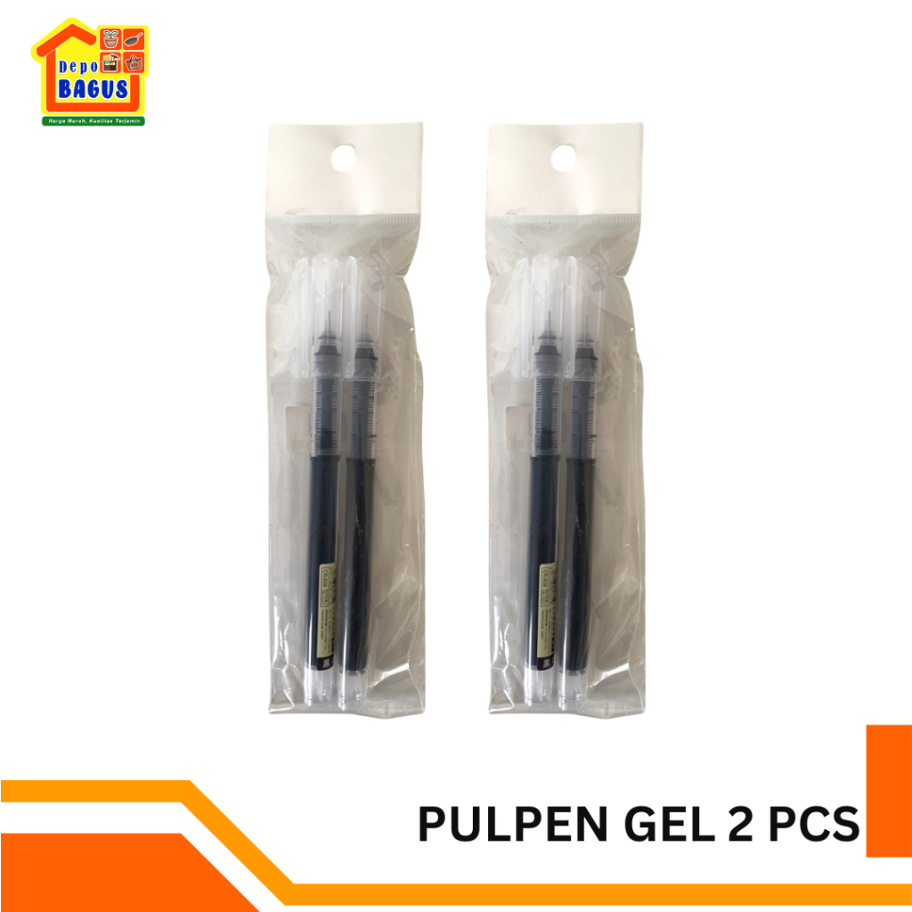 

Pulpen Gel 0,5mm Hitam Isi 2pcs, Pulpen Gel Hitam