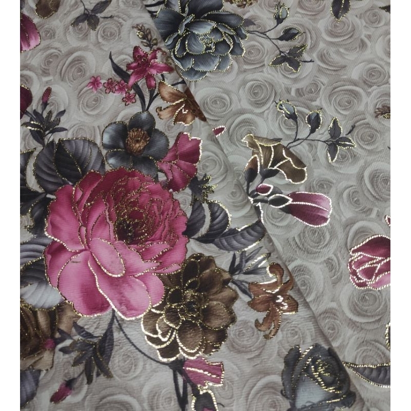 Kain Kursi Beludru Motif Bunga - Riyan