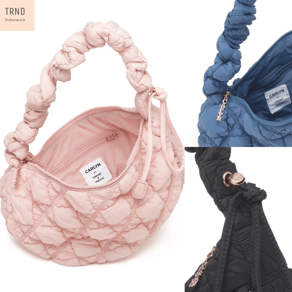 KODE W97V Carlyn Bag Embos Ada Logo Carlyn Cozy Bag Puffy Sling Bag Wanita Original Import Bangkok S