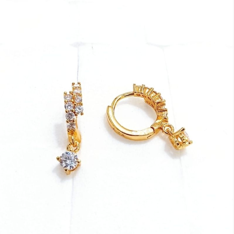 Anting perhiasan imitasi lapis emas 24k