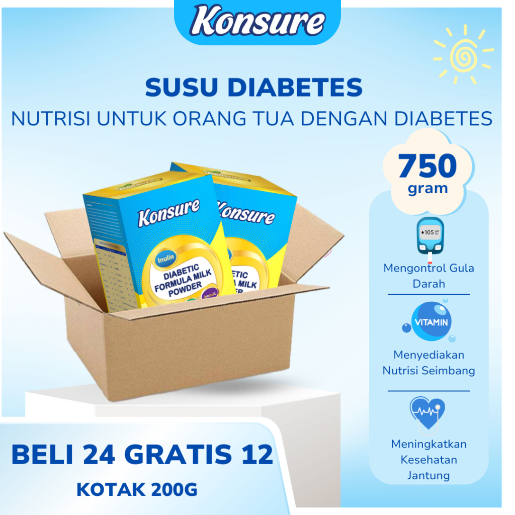 

[BELI 24 GRATIS 12] KONSURE SUSU DIABETES TERKEMUKA IMPORT USA 200G