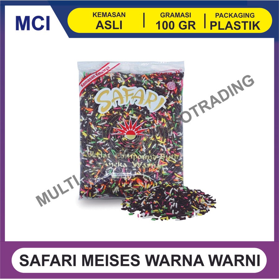 

MESES COKELAT SAFARI LAGIE WARNA-WARNI 100 GR - 1 DUS 120 PCS