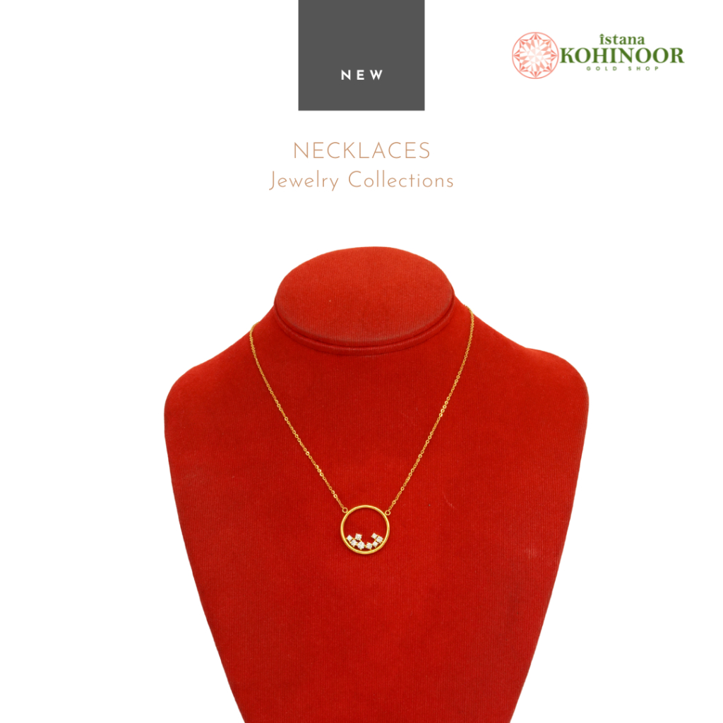 KOHINOOR KALUNG YELLOW GOLD EMAS 16K VARIASI ROUNDED PENDANT