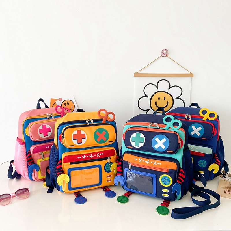 3D Robot Kids Backpack - Tas Ransel Premium Tebal Anak laki laki Robot Calculator kalkulator - Tas S