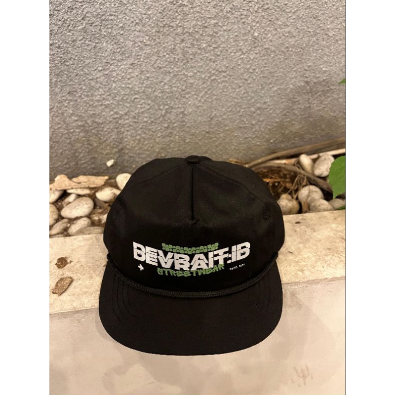 Devrait - Topi Rope Hat - Topi Classic Snapback - Visor Pendek - Topi Snapback Skena Black
