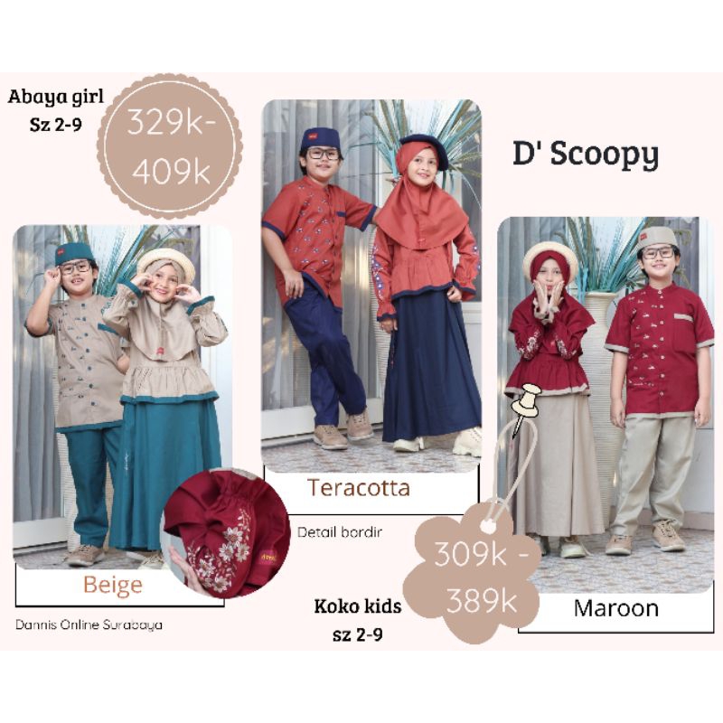 ❤️ Dannis Online Surabaya ❤️ D Scoopy Dress Katun Bordir Pakaian Perempuan Fashion Koko Muslimah Baj