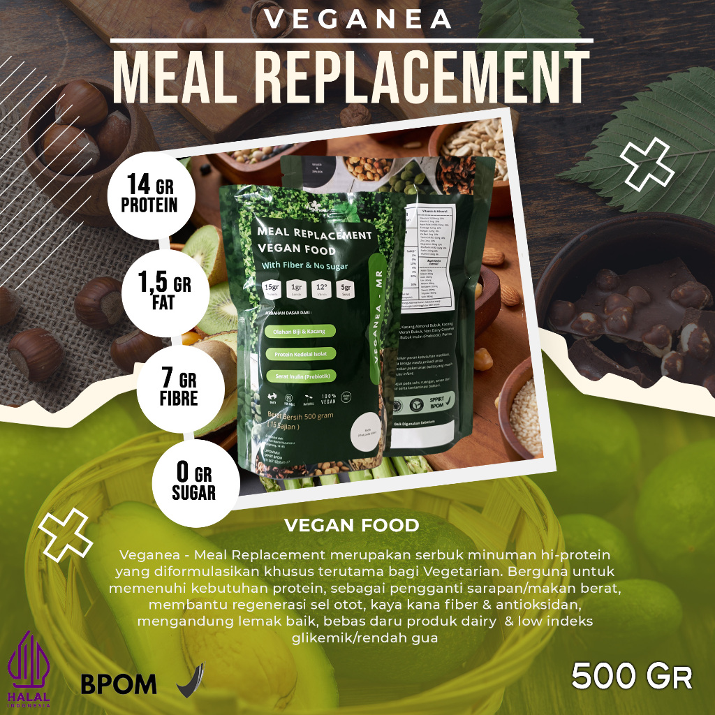 

VEGANEA Meal Replacement Fiber Instant Pengganti Makan
