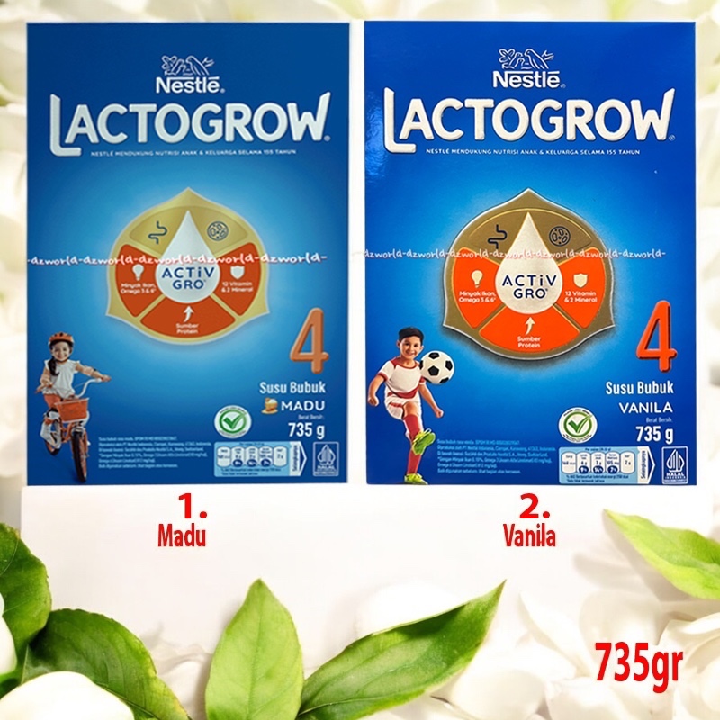 

Nestle 735gr Lactogrow 4 Susu Bubuk Madu Vanila Susu Bubuk Formula Untuk Anak 3-5tahun Honey Vanilla Milk Powder Activ Gro 735 gr Lacto Grow