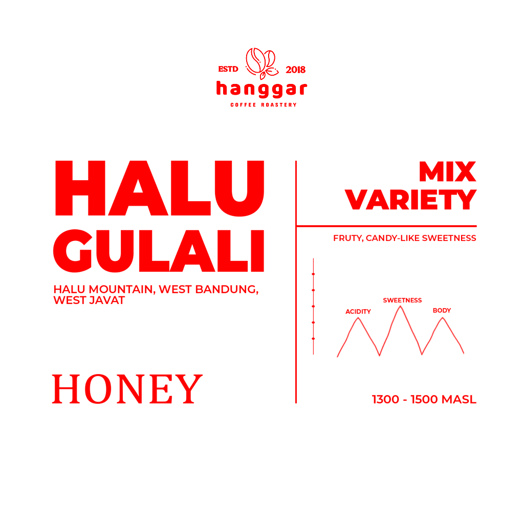 

Biji Kopi Coffe Bean Arabika Halu Gulali Hanggar Roastery 200gram Original