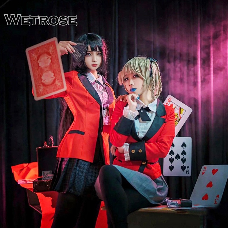 WetroseReady Stock Kakegurui Cosplay Yumeko Jabami Kirai Saotome Mary Meari Runa Amine Costume Kostu