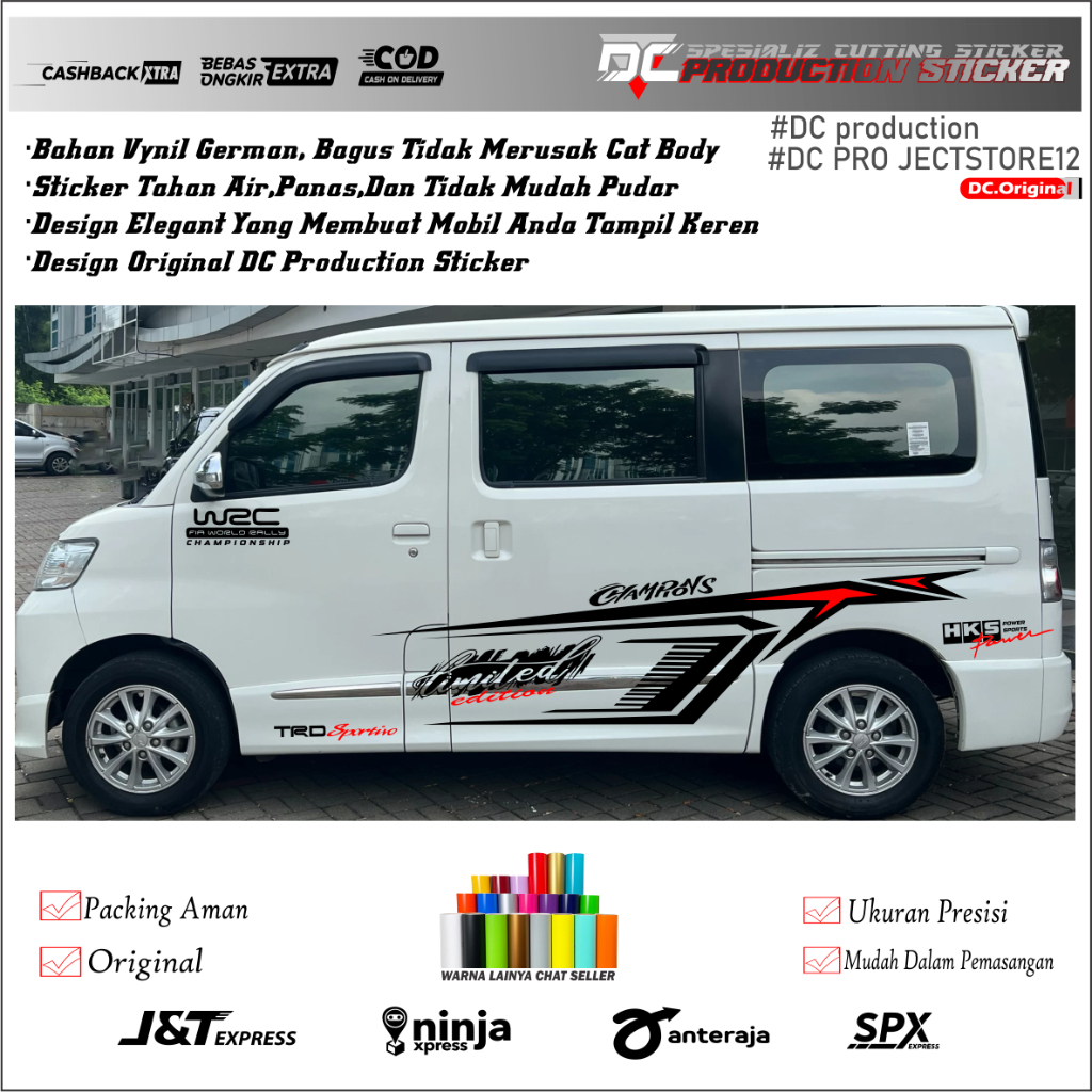 Promo Stiker Mobil Luxio Stiker Luxio Racing Motorsport Stiker Cutting Variasi Body Mobil Suzuki Lux