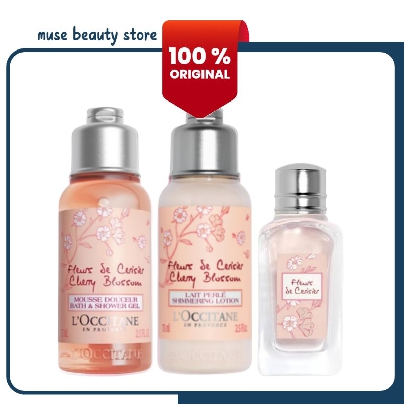 [ LOCCITANE ] CHERRY BLOSSOM LIMITED EDITION EXCLUSIVE SET PROMO PAKET TRAVEL SIZE TRIAL KIT GIFT-SE