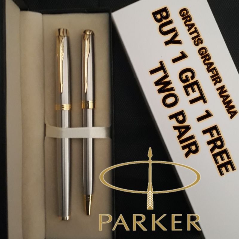 

Ballpoint Mewah Luxury Parker Buy 1 Get 1 Free RB & BP Gratis Grafir Nama Dan Box Bludru Exlusive