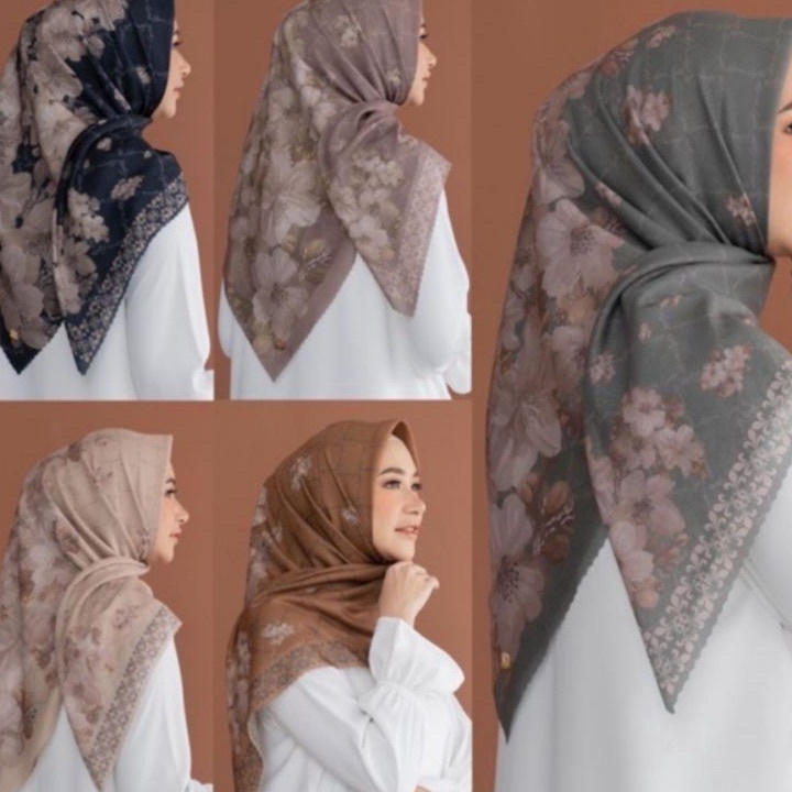 BEST Sohib Hijab 2 Hijab Segi Empat Voal Motif Tearu denay kw Jilbab Segi Empat Motif Kerudung Segi 