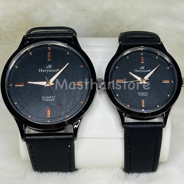 Jam Tangan Couple Pasangan Pria Wanita Leather Kulit Anti Air Haryxson