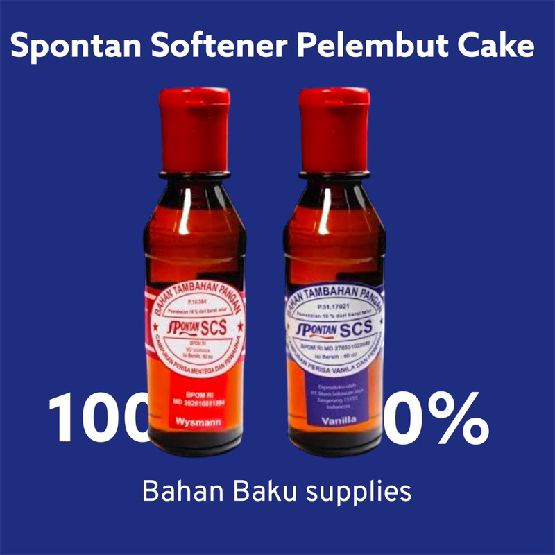 

Spontan Cake Softener SCS 60ml Pelembut Kue , Martabak & Cake 60 ml