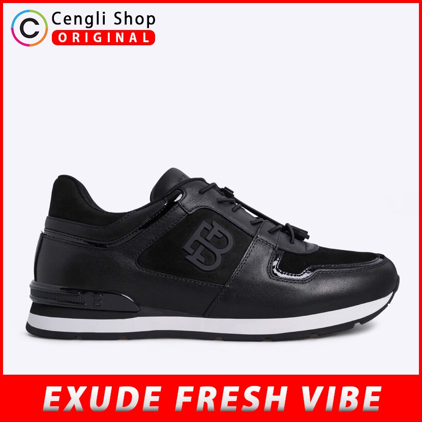 SEPATU EVERBEST SNEAKER PRIA ORIGINAL SNEAKERS KULIT ASLI ORI HITAM BLACK EME5