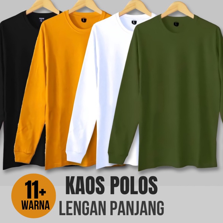 KAOS POLOS COTTON LENGAN PANJANG  KAOS POLOS LENGAN PANJANG PRIA WANITA