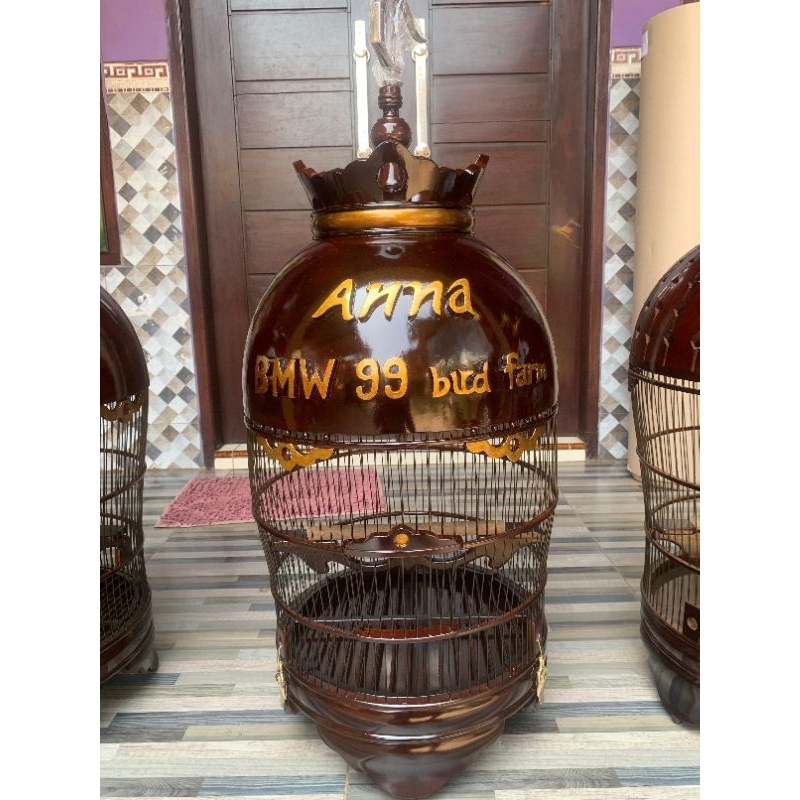 SANGKAR PERKUTUT KUBAH CUSTOM NAMA