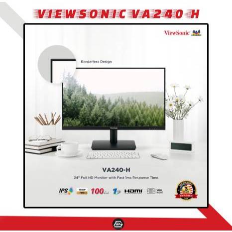Monitor Viewsonic VA240-H va240h 24" IPS FHD 100Hz HDMI VGA